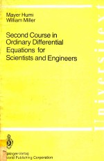 Second Course in Ordinary Differential Equations For Scientists and Engineers