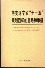 落实辽宁省“十一五”规划目标的思路和举措