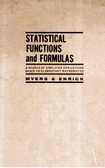 STATISTICAL FUNCTIONS AND FORMULAS