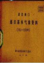 黄岩海门逐日基本气象资料 1951-1978年