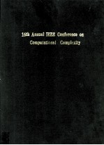 16th ANNUAL IEEE CONFERENCE ON COMPUTATIONAL COMPLEXITY