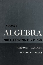 COLLEGE ALGEBRA AND ELEMENTARY FUNCTIONS