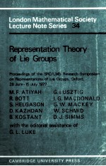 REPRESENTATION THEORY OF LIE GROUPS