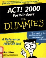 ACT! 2000 FOR WINDOWS FOR DUMMIES