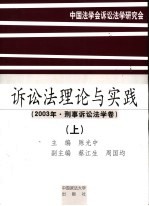 诉讼法理论与实践  上  2003年·刑事诉讼法学卷