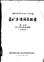 倾斜缓倾斜中厚以下矿体采矿方法调查报告 第1分册 矿山基本情况部分