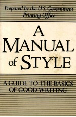 A MANUAL OF STYLE