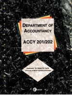 DEPARTMENT OF ACCOUNTANCY ACCY 201/202