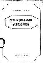 审判 检察机关实践中的刑法总则问题