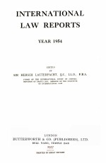 INTERNATIONAL LAW REPORTS YEAR 1954