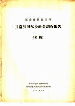 凉山彝族自治州甘洛县阿尔乡社会调查报告 初稿