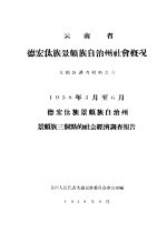 云南省德宏?族景颇族自治州社会概况 景颇族调查材料之六