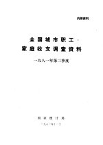 全国城市职工家庭收支调查资料 1981年第三季度