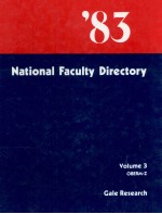 THE NATIONAL FACULTY DIRECTORY 1983 THIRTEENTH EDITION IN THREE VOLUME VOLUME 3 OBERM-Z