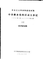 中共修水党的活动大事记 1961年1月-1966年4月 社会主义革命和建设时期 3 征求意见稿