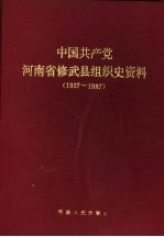 中国共产党河南省修武县组织史资料 1927-1987