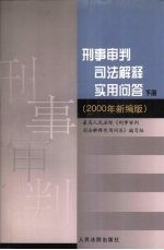 刑事审判司法解释实用问答  下  2000年新编版