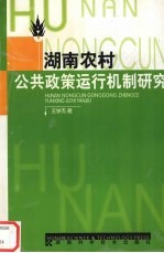 湖南农村公共政策运行机制研究