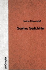 GOETHES GEDICHTTITEL