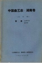 中国曲艺志 湖南卷 未定稿 图表大事年表 曲种表