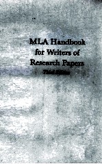 MLA handbook for writers of research papers 3rd ed