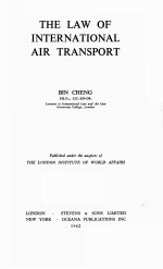 THE LAW OF INTERNATIONAL AIR TRANSPORT