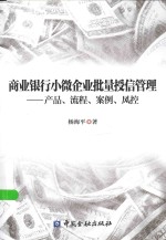 商业银行小微企业批量授信管理 产品、流程、案例、风控