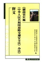 《湖南省实施〈中华人民共和国道路交通安全法〉办法》释义