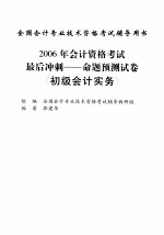 2006年会计资格考试最后冲刺  命题预测试卷  初级会计实务