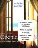 OPENING DOORS UNDERSTANDING COLLEGE READING THIRD EDITION