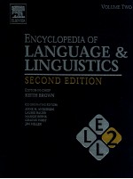 ENCYCLOPEDIA OF LANGUAGE LINGUISTICS VOLUME 2