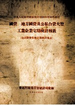 国营、地方国营及公私合营大型工业企业定期统计报表