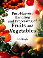 Post-Harvest Handling And Processing Of Fruits And Vegetables