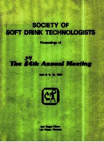 Society of soft Drink Technolgists. Proceedings of the 34th annual meeting