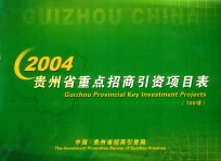 贵州省重点招商引资项目表 2004