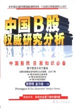 中国B股权威研究分析 中国股民B股知识必备