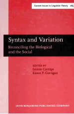 SYNTAX AND VARIATION RECONCILING THE BIOLOGICAL AND THE SOCIAL