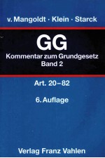 KOMMENTAR ZUM GRUNDGESETZ BAND 2:ARTIKEL 20 BIS 82